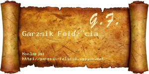Garzsik Felícia névjegykártya